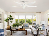 Modern 60 In Intergrated LED Ceiling Fan Lighting with White ABS Blade W1367P447587
