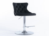 Furniture,Swivel Velvet Barstools Adjusatble Seat Height from 25-33 Inch, Modern Upholstered Chrome 79004404
