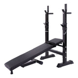 ZUN Adjustable Folding Multifunctional Workout Station Adjustable Workout Bench with Squat Rack - balck W2181P151926