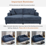 86.5" Oversized Loveseat Chaise Lounge Sectional Sofa Bed Corduroy Sleeper Sofa with USB Ports , N719P232602C