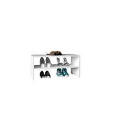 ZUN Shoe Rack 13.7" H, with 2 Shelves, White B097P250840