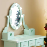 ZUN FCH Kids Vanity Set with Mirror and Lights and Stool, 5 Storage Drawers, Pretend Play Princess 92849524