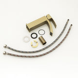 Brushed Gold Bathroom Faucet,Faucet for Bathroom Sink, Single Hole Bathroom Faucet Modern Single W1932P288150