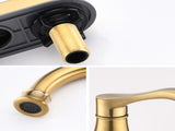 4 inches Centerset Bathroom Faucet 360&deg Swivel Spout, with Pop Up Drain - Brushed Gold W122470331