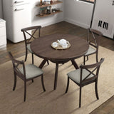 Wooden X Back Dining Chairs Set of 2, Modern Fabric Upholstered Kitchen Side 2PC Chairs, Cross Back W2582P188310