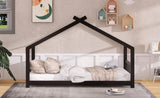Twin Size House Bed Wood Bed, Espresso N708P182785P