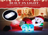 7FT Lighted Christmas Inflatable Decoration, Inflatable Santa Lying on Floor, Funny Blow Up Yard 49600765