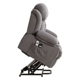 Power Lift Recliner Chair with Heat and Massage Electric Fabric Recliner Chair for Elderly with Side W1807P298721