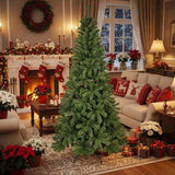 7FT Christmas Tree 774 PVC Tips Hinged Structure Artificial Plant Metal Stand Green Holiday Tree for 85700227