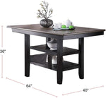 ZUN 1pc Cunter Height Dining Table Dark Coffee Finish Kitchen Breakfast Dining Room Furniture Table w 2x B01183547