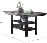 1pc Cunter Height Dining Table Dark Coffee Finish Kitchen Breakfast Dining Room Furniture Table w 2x B01183547