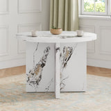 Round Dining for 4-6, 42 Inch Modern Kitchen Small Dinner MDF Kitchen Dinning N752P186173K