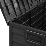 ZUN 75gal 280L Outdoor Garden Plastic Storage Deck Box Chest Tools Cushions Toys Lockable Seat BLACK 43351783