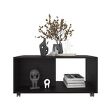 Patrick 36" Wide Coffee Table, Mobile, One Shelf, Rectangular, Living Room Black Wengue B070P254782