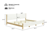 Modern White Boucle Upholstered Bed with Rubberwood Legs, KING, White N769P266448W