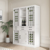 ZUN brown walnut color modular 24 wine bar cabinet Buffet Cabinet W1778133420