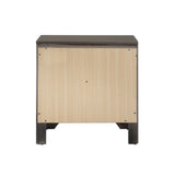 2 Drawers Solid Wood Nightstand in Gray Finish B016P253437