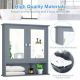 ZUN Gray bathroom cabinet with mirror 41387584