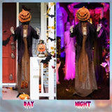 5.6 Feet Halloween Decoration Animated Standing Pumpkin Scarecrow 68708427