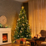 7.5 FT Artificial Christmas Tree with DIY 400 Warm White LED Lights, Hinged Xmas Pine Tree with Tree 54573229