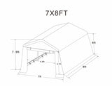 ZUN 7x8 ft Outdoor Portable Gazebo Storage Shelter Shed with 2 Roll up Zipper Doors & Vents Carport for W2373P186907