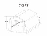 7x8 ft Outdoor Portable Gazebo Storage Shelter Shed with 2 Roll up Zipper Doors & Vents Carport for W2373P186908