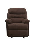 Chocolate Glider Recliner with Pillow Top Armrest B062P215430