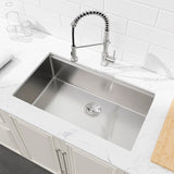 Kitchen Sink 33"x19" Multifunctional undermount Flying Rain Waterfall S304 Stainless Steel Handmade 18198339