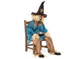 5.2FT Sitting Halloween Animatronic Scarecrow, Jump-Scare Moving Head with Creepy Sounds, Dual 79723593