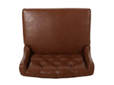 30.5 Inch Seat Height Bar Stool, Light Brown PU Upholstery with Back & Metal Footrest, Counter Stool 70678.00PUCOGN