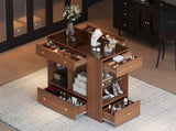 Closet Island with 6 Drawers, Wardrobe Armoire Bedroom Island with Glass Display Top and Open 75349414