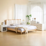 White P2 Particle Board and Density Board Wavy Pattern Drawer Front Three-Level Four-Drawer Bedside 33325680