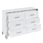 ZUN Elegant High Gloss Dresser with Metal Handle,Mirrored Storage Cabinet with 6 Drawers for N733P205355K