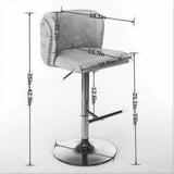 A&A Furniture,Swivel Barstools Adjusatble Seat Height With Gold-plating Base, Classic Velvet W1143P204046