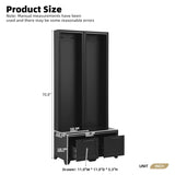 ON-TREND Elegant Free Standing Hall Tree Set of 2, Multifunctional 3-IN-1 Entryway Coat Rack with N721P249242B