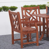 Lidwina Reddish Brown Tropical Wood Patio Armchair B093121210