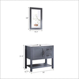 30in Gray Bathroom Vanity w/ Mirror and Top Only W122346708
