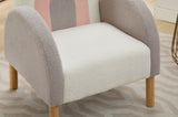 Accent Chair Sofa, Toddler Fabric with Solid Wooden Frame,Rainbow Design W2725P212644