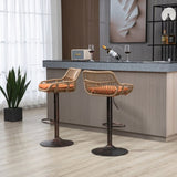 ZUN COOLMORE Modern Swivel Bar Stools Set of 2 Adjustable Counter Height Chairs with Footrest for W39594824