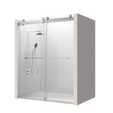 56 to 60 in. W x 76 in. H Double Sliding Frameless Soft-Close Shower Door with Premium 3/8 Inch W1573126514