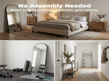 59" Full Length Mirror Floor Standing, Anti-Rust Aluminum Frame, Arch, Black 69849977