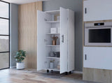 Fagan 2-Door 5-Shelf Kitchen Pantry White B062103264