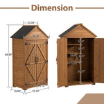 ZUN Outdoor Storage Cabinet, Garden Wood Tool Shed, Outside Wooden Shed Closet with Shelves and Latch W142291652