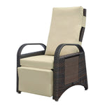 ZUN Outdoor Recliner Chair,PE Wicker Adjustable Reclining Lounge Chair and Removable Soft Cushion, with W1889137603