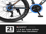 24 Inch Mountain Bike Boys Girls, Steel Frame, Shimano 21 Speed Mountain Bicycle with Daul Disc 41775886