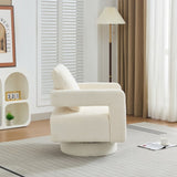 29.13" W Square Swivel Accent Chair, Modern Rotating Arm Chair with Open Back,360 Degree Rotation, W1852P211988