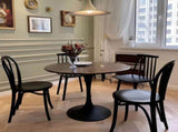 (Walnut Color) Table, 31.5'' Modern Dining Table, Dining Table,MDF Top and Steel Base Tulip W2641P381821