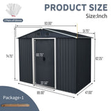 8ft x 4ft Outdoor Metal Storage Shed with Sliding Door and foundation for Backyard, Patio, Lawn W540P185251