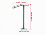 441LBS Capacity Single Post Handrail, Black Steel Railing for 1-2 Steps 06523592