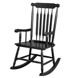 Patio Rocking Solid Wood, Outdoor Porch Rocker with Wooden Frame, Indoor Wooden Rocking 41500098